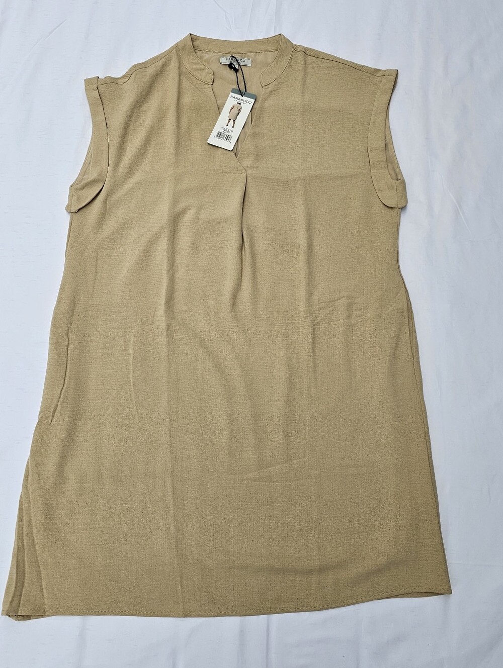 Parasuco Sleeveless V-Neck Shift Dress - Beige